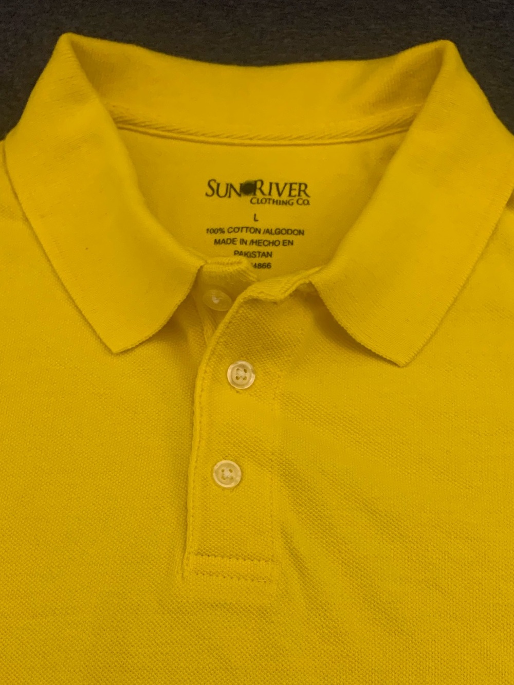SUN RIVER SS All Cotton Buttercup Yellow Polo